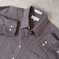 Christian Dior Men s 16 32/33 Long Sleeve Dress Shirt Button Up Gray Medium