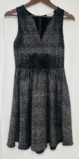Everly Black & Gold Sparkle Mini Dress Sm Party Holiday Fit & Flare Shimmer