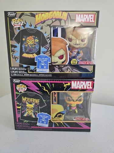Wolverine Black Light X-Men Funko Pop! & Tee Shirt XL & Hobgoblin bundle