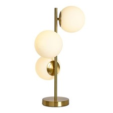 Gold Globe Table Lamp Mid Century Modern Desk Lamp 3-Light Side Table Lamp Be...