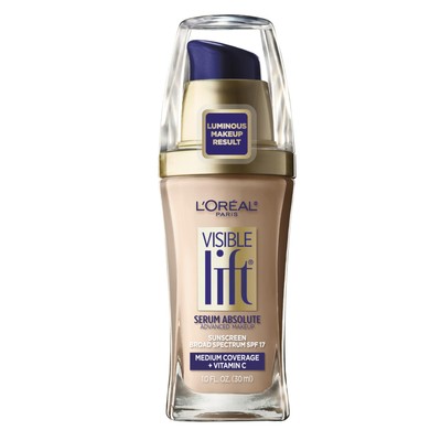 L'Oréal Paris Visible Lift Serum Absolute Foundation, Creamy Natural, 1 Ounce