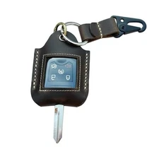 handmade Leather Remote Key Fob cover,Leather Car Smart Key Sleeve Coffee