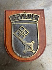 Wappen Fregatte BREMEN, Messing massiv!!! Schiffswappen Bundeswehr
