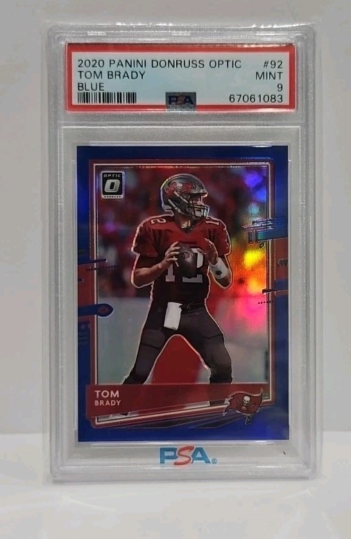 2020 Panini Donruss OPTIC #92 TOM BRADY BLUE HOLO /179 PSA 9