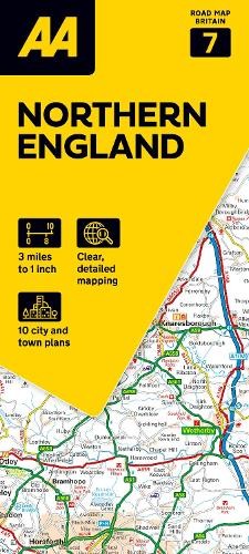 AA Publishing AA Road Map Northern England (Map) AA Road Map Britain series