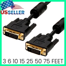 DVI-D Cable M to M Dual-Link Digital DVI to DVI Cord TV Projector Monitor LOT