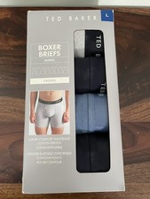 Ted Baker Mens Boxer Briefs 4 Pack Navy LUXURY COMFORT WAISTBAND Size Large