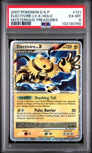 2007 POKEMON DIAMOND & PEARL MYSTERIOUS TREASURES ELECTIVIRE LV.X-HOLO PSA 6