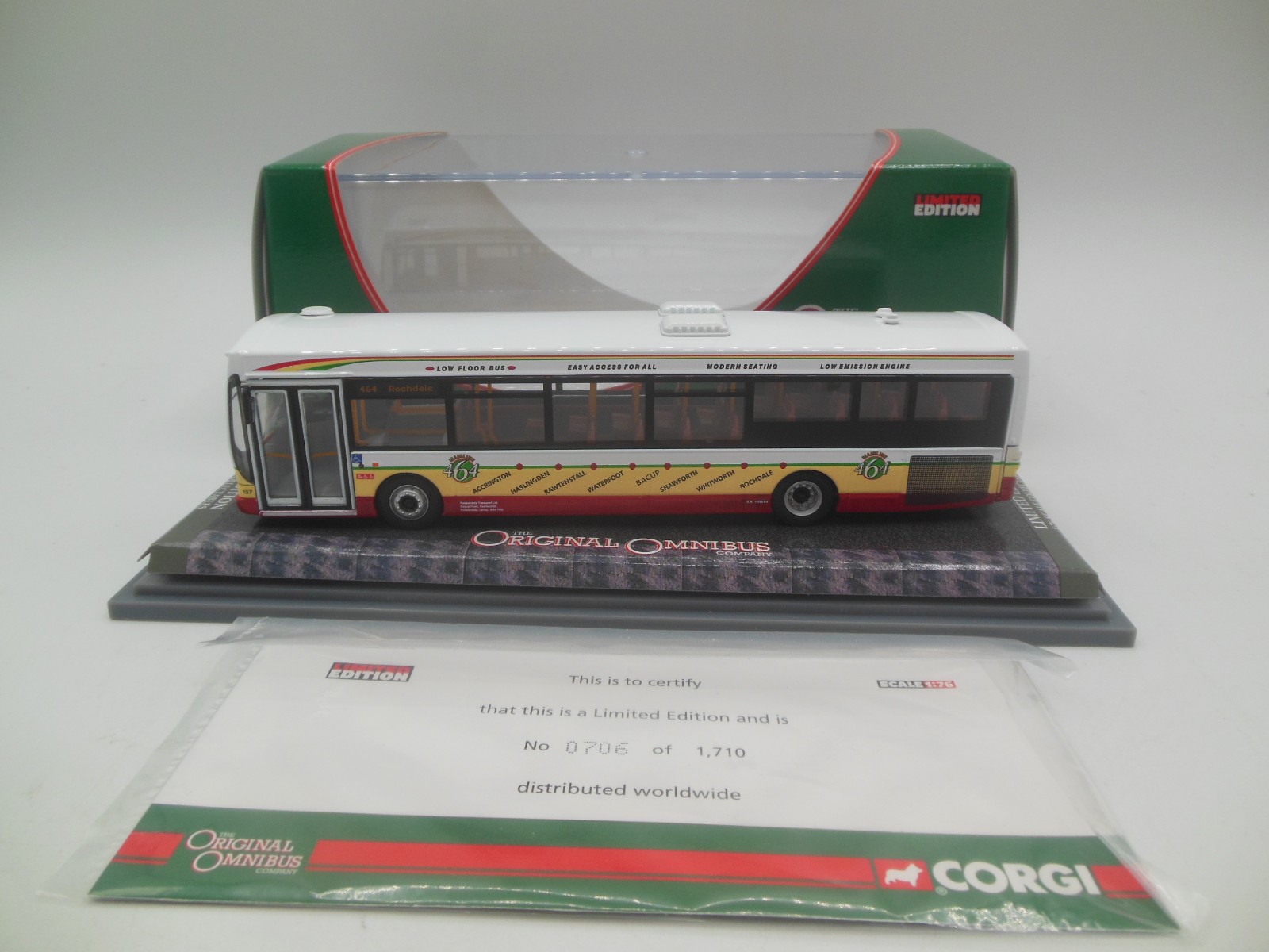 Corgi OOC OM46007 Wright Eclipse Urban Rossendale Transport Dest Rochdale 50th
