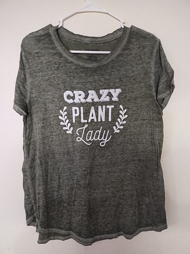 Maurices Womens Shirt Short Sleeve Graphic Tee Crazy plant Lady Large