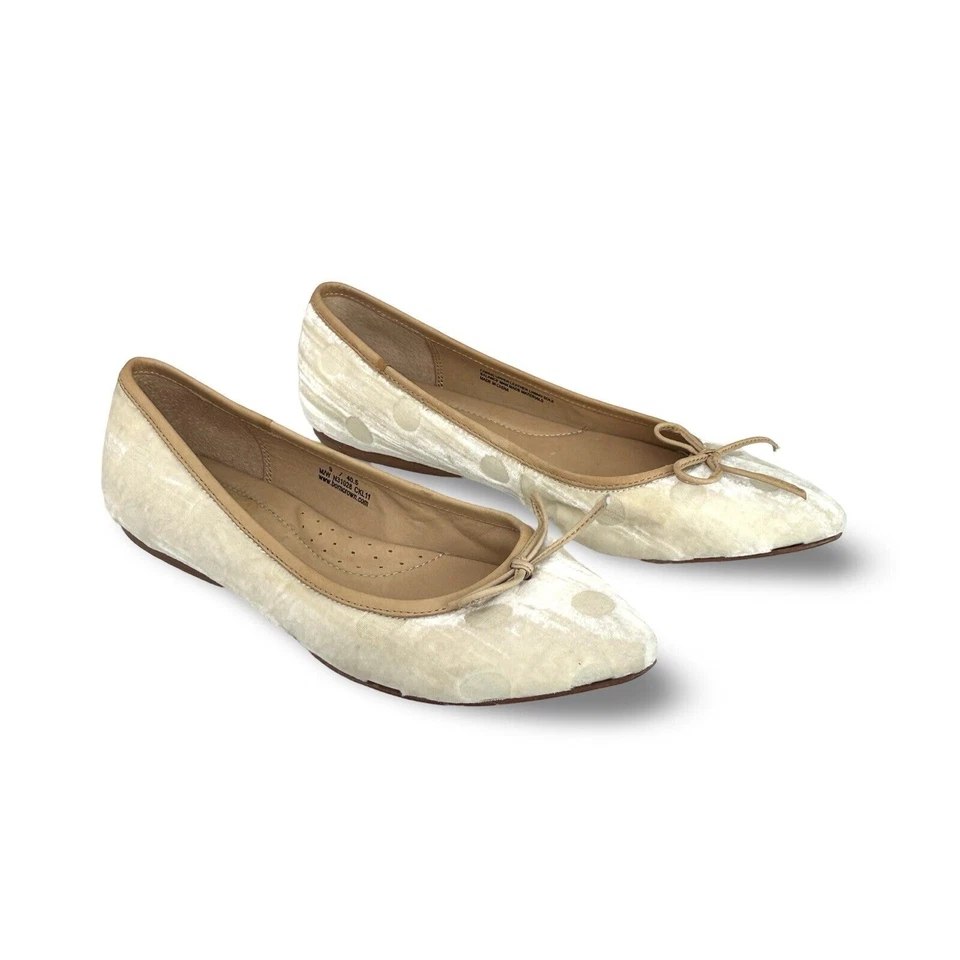 Born Crown Marfil Terciopelo Lunares Ballet Pisos Talla 9 Punta Foto 2 de 4