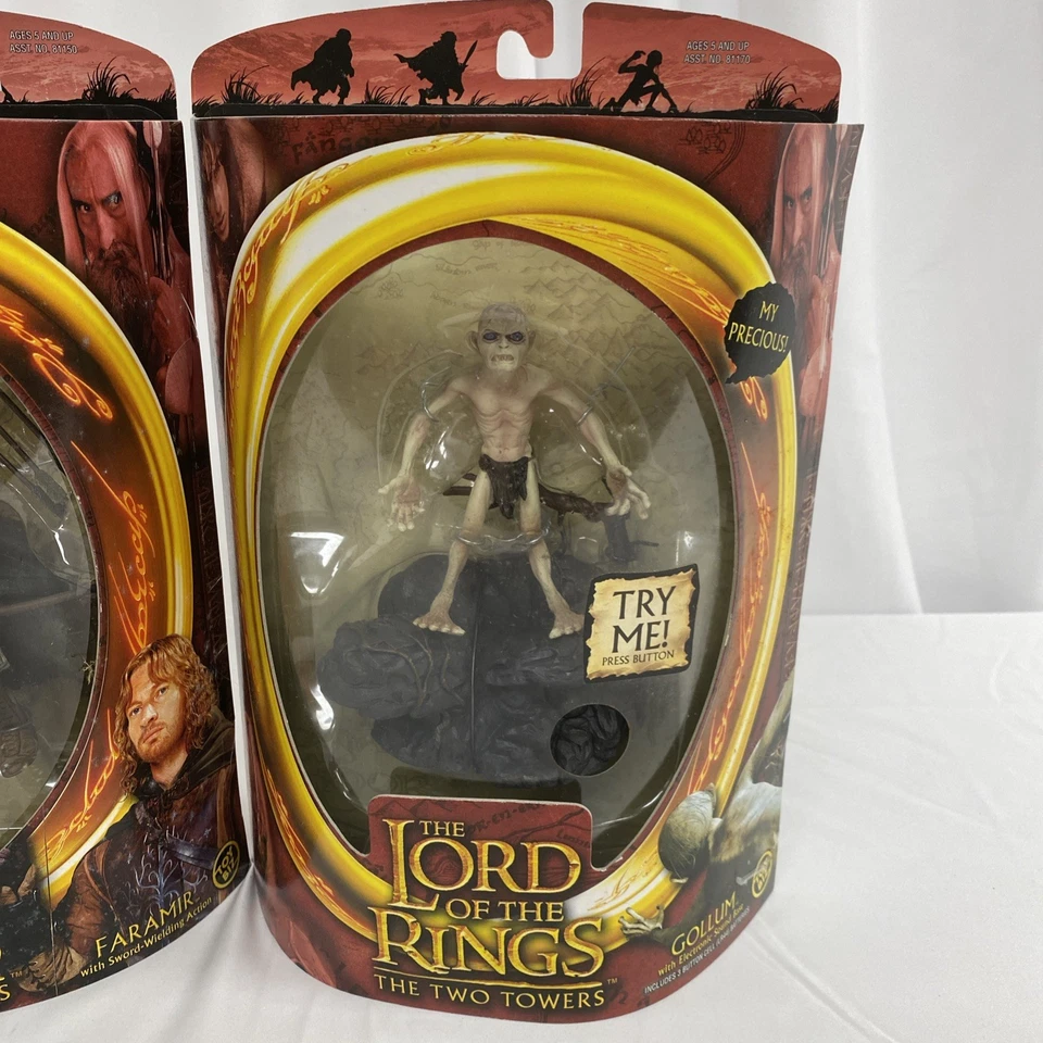 Juego de 2 figuras de El Señor de los Anillos - Las Dos Torres 6" ¡Nuevo en Caja! Gollum/Farmir Foto 2 de 4