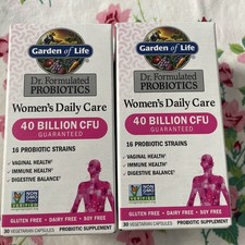 2 Garden Of Life Women's Daily Care Probiotics 40 Billion CFU 30 Cap Exp 7-2026