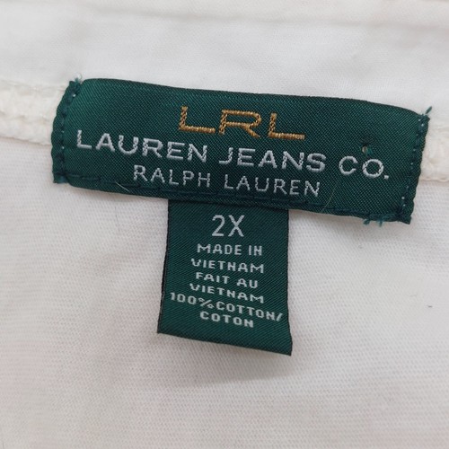 Lauren by Ralph Lauren Damen Hemd Größe 2X Henley Elfenbein Weiß - Bild 3 von 9