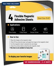 Mr. Pen- Adhesive Magnetic Sheets, 8" x 10", 4 Pack, Cuttable Magnets Flexible M