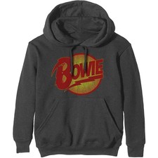 Image of David Bowie Unisex Pullover Hoodie Vintage Diamond Dogs Logo Grey (XXL)