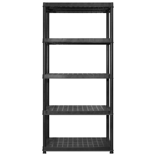 vidaXL Scaffale a 5 Ripiani Nero 183x45,7x185 cm in Plastica - Foto 3 di 6