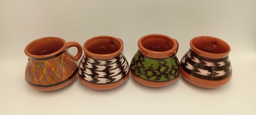 JASPE VON GUATAMALA VINTAGE KAFFEE ESPRESSOTASSEN ROT TON KERAMIK KAFFEETASSEN - Bild 11 von 24