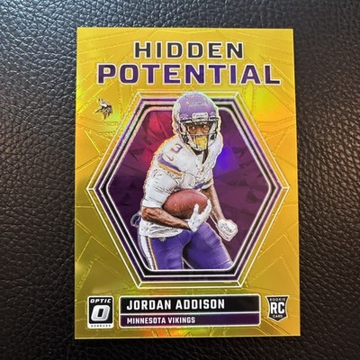 2023 Optic - Hidden Potential Jordan Addison RC -Gold 3/10.  Jersey Number Match