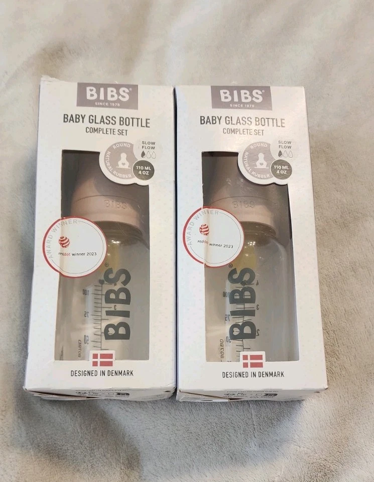 BIBS Baby Glass Bottle Blush 110 ml 4oz BPA Free Natural Rubber Slow Flow 2 Set
Opens in a new windo