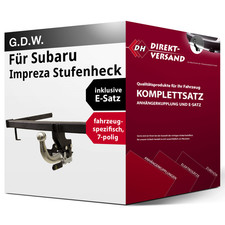 Für Impreza Stufenheck GD (G.D.W.) Anhängerkupplung abnehmbar + E-Satz 7pol top