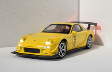 Mazda Rx-7 Diecast Model Car Yellow Opening Hooddoors 132 Scale