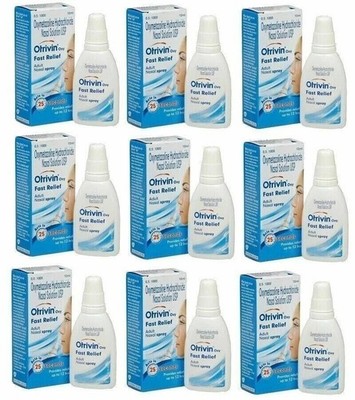 9 x Otrivin Adult Nasal Spray Drops 10ml Relief from Blocked Nose - 10 ML