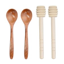 4 Pcs Honey Spoon Stick Wooden Dipper is Easy...