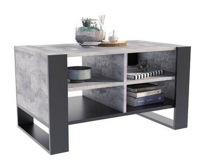 Couchtisch Figa Beton Schwarz Modern Laminat Design Wohnzimmer Ablagetisch