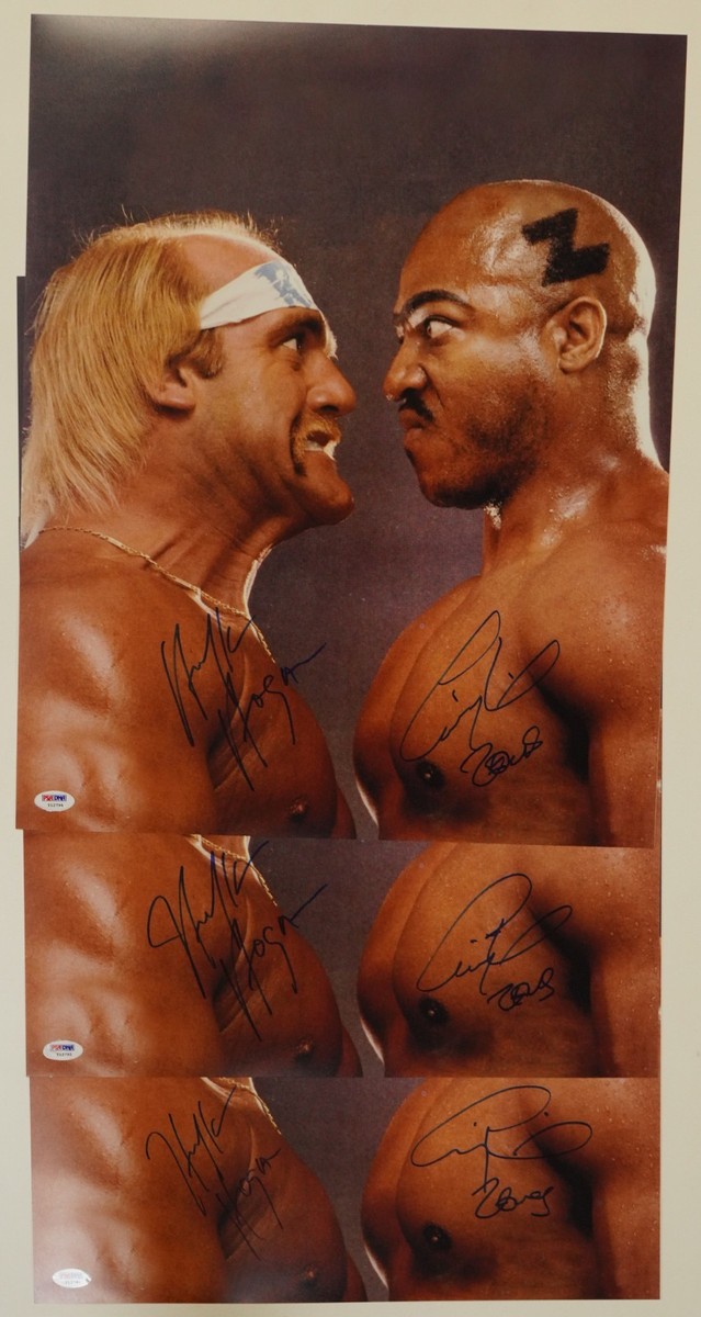 スポーツ選手 hulk hogan &ZEUS autograph Hulk Hogan & Zeus Signed WWE No Holds Barred 16x20 Photo PSA/DNA