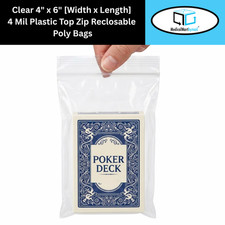 4" x 6" Heavy Duty Bag 4 MIL Resealable Zip Top Lock 4x6 Clear Plastic Bags 1000