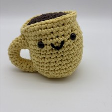 Handmade Crochet Stuffed Smiling Mug Of Coffee