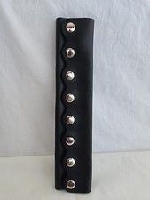 Studded Leather Pony Tail Wrap Hair Holder Biker Black 8" Long