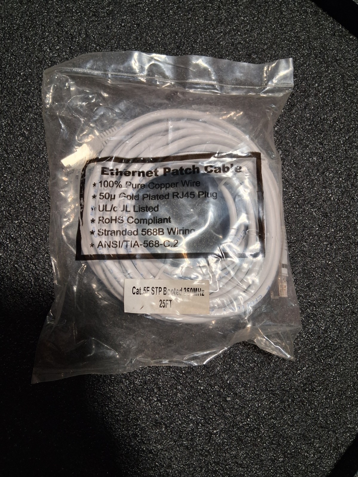 CBL-CAT5-25WTSH 25ft Ethernet Internet Patch Cable 25' ( Lot of 5 ) ⭐️