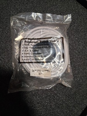 CBL-CAT5-25WTSH 25ft Ethernet Internet Patch Cable 25'    ( Lot of 5 )  