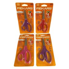 LOT of 4 FISKARS Kids Safety Pointed-Tip Scissors Children School Supplies