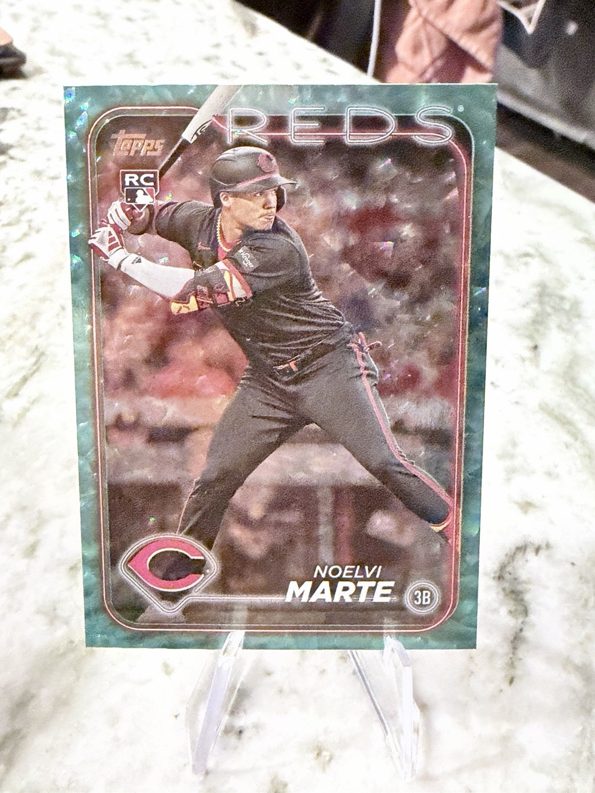 2024 Topps #548 Noelvi Marte RC Cincinnati Reds Aqua Foil /399