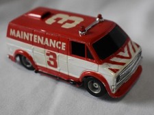 Vintage 70's TYCO Dodge Maintenance Van 3 HO Scale Slot Car Red White