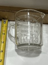 Vintage Glass Measuring Cup And Embossed  Fluffo Shortening And Salad  Oil