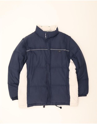 ASICS Mens Padded Jacket UK 42 XL Navy Blue Colourblock Polyester CN01