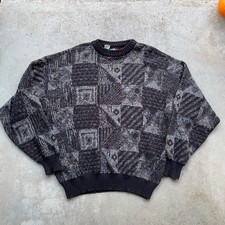 Vintage Colore Abstract Knit Sweater Wool Blend Men's XL