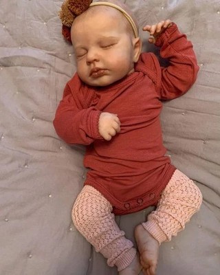 22'' Real Life Reborn Baby Dolls Girl Vinyl Silicone Newborn Doll Handmade Gift