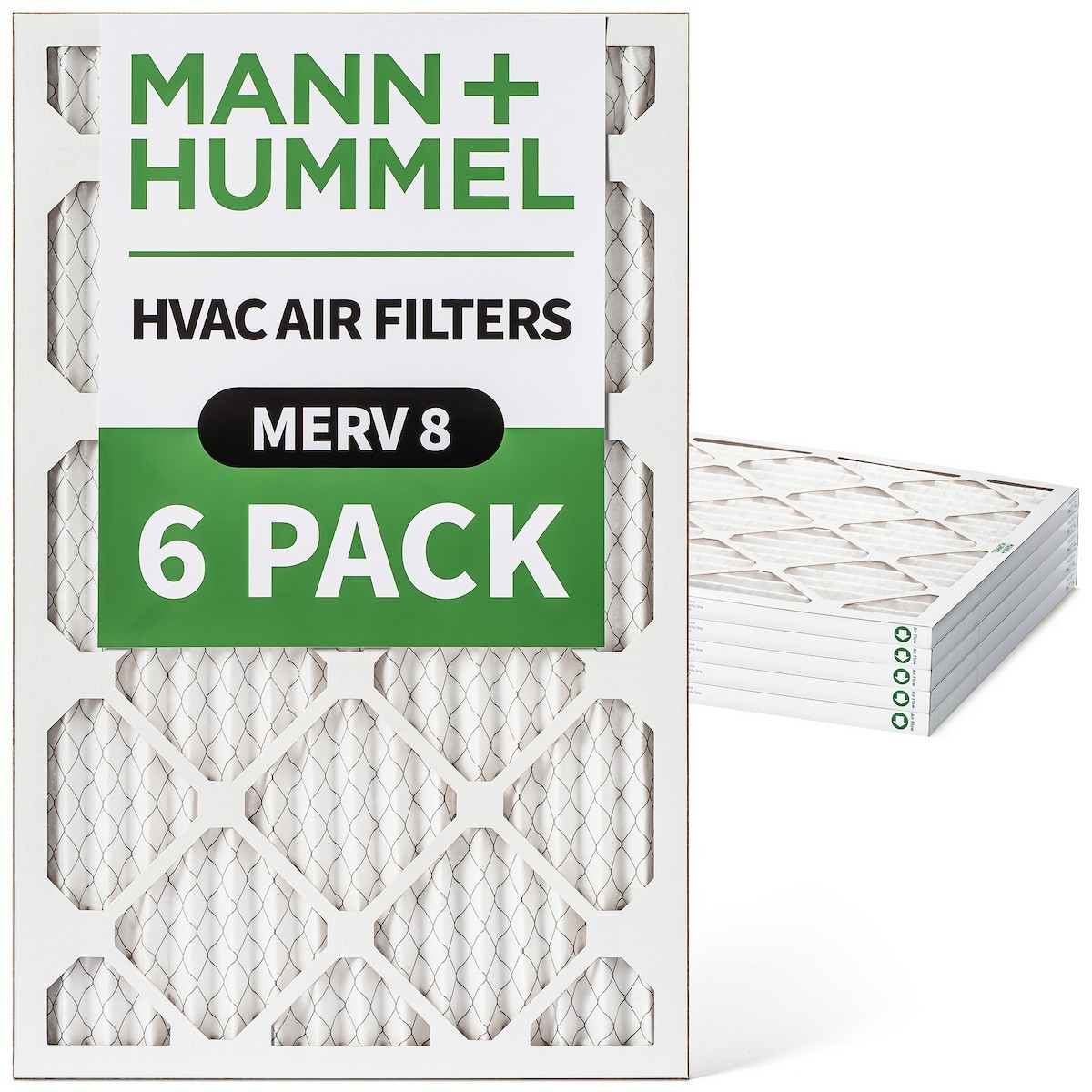 15x20x1 MERV 8 Pleated AC Furnace Air Filters.    6 Pack