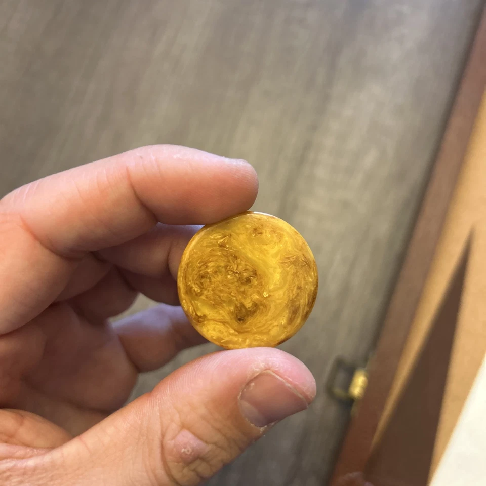 Vintage Cardinal Bakelite? Backgammon Set Brown Swirl Butterscotch - Image 4 of 4