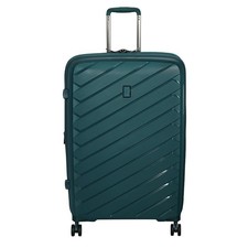 Large Hard Suitcase Blue Expandable 8 Wheel IT Luggage Repaired