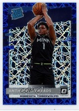 2020-21 Panini Donruss Optic Blue Velocity Prizm Anthony Edwards Rookie RC