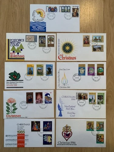 9 x New Zealand Christmas FDC First Day Covers