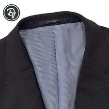 Mens 42 R Ermenegildo Zegna " 10 Pockets Jacket " Solid Black Hopsack Knit