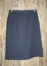 Lucia New Vintage Skirt Womens Size 14P Navy Blue Straight Career Office Fall