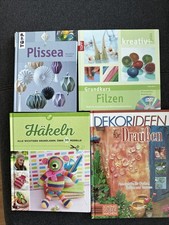 4 Bastelbücher Deko Plissees Filzen Häkeln ...
